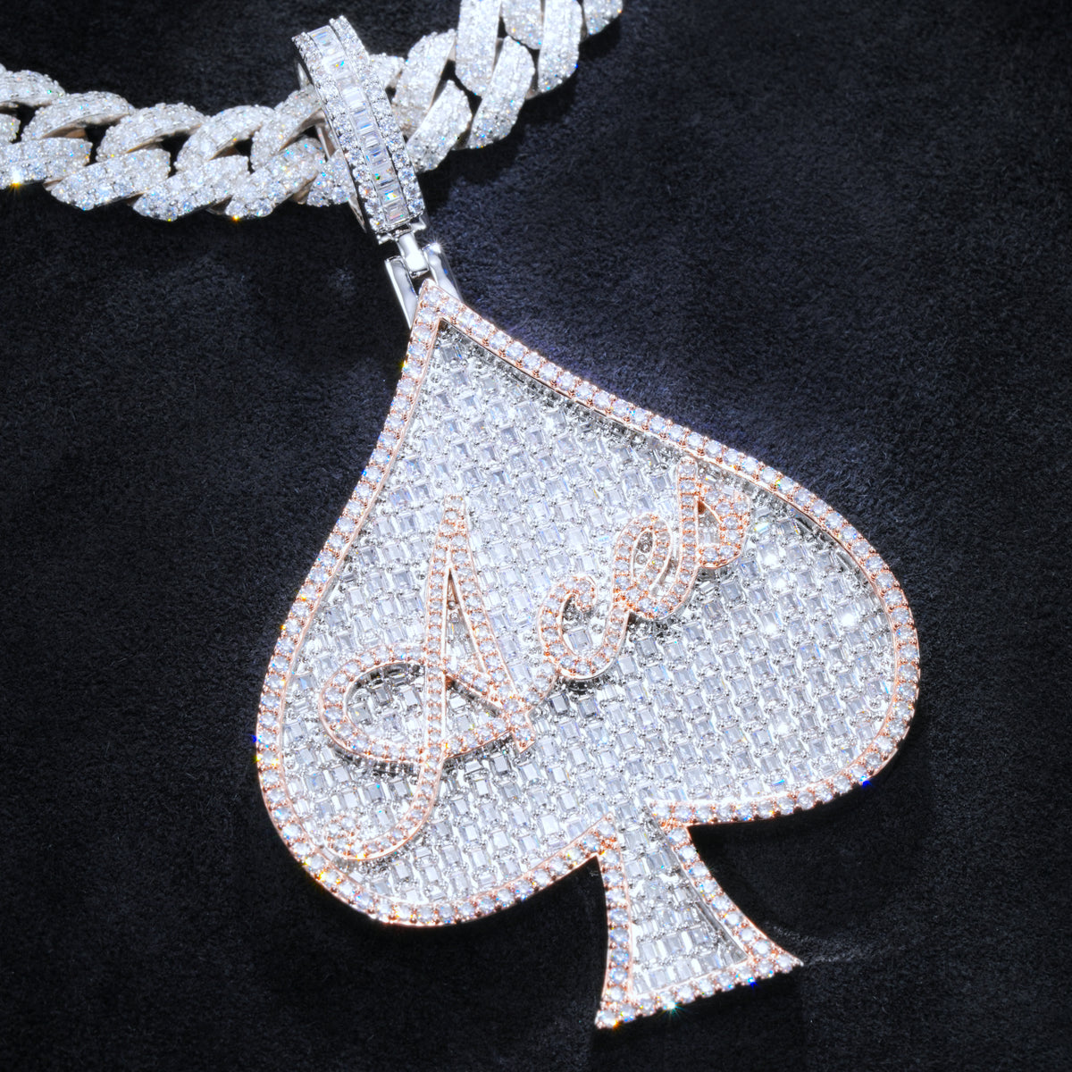 ACE Spade Baguette Iced Necklace – The GUU Shop