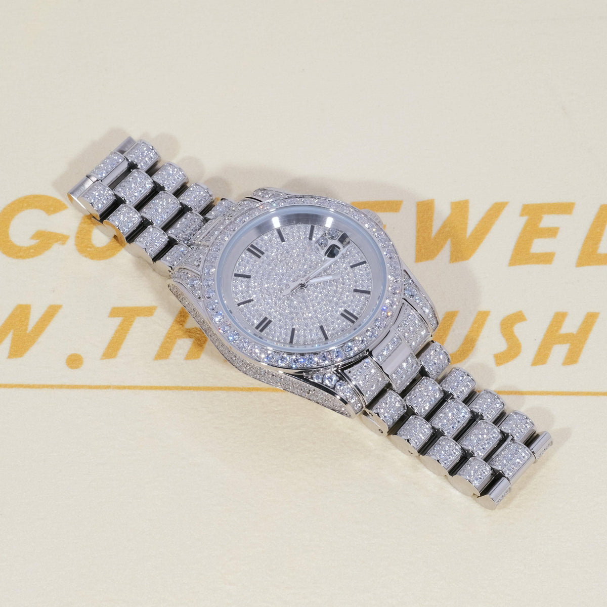 GUU Iced Watch Diamond Dial in WhiteGold – The GUU Shop