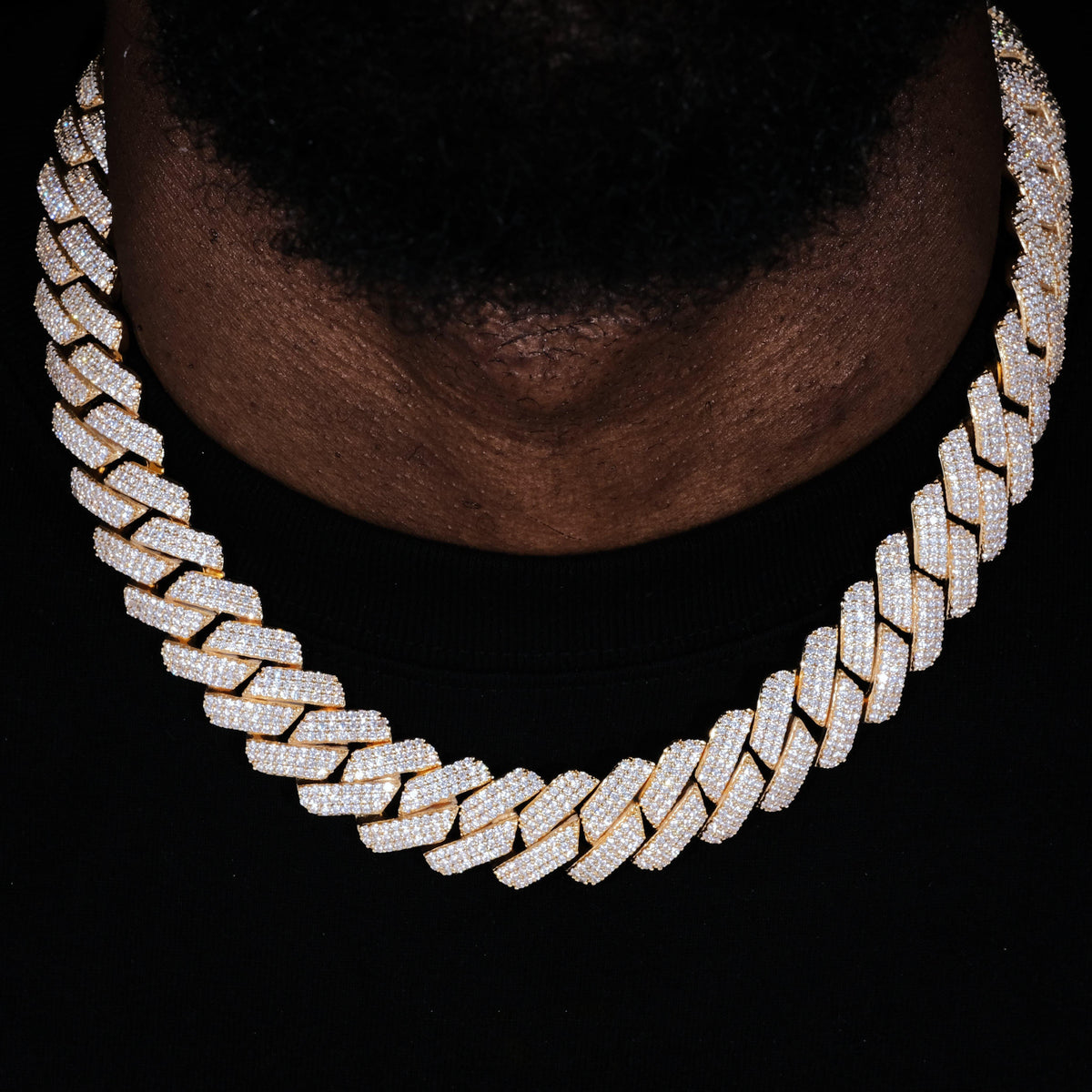 Iced Out Prong Chain Necklace 19ミリ　45cm 19mm Iced Prong Cuban Chain – The GUU Shop