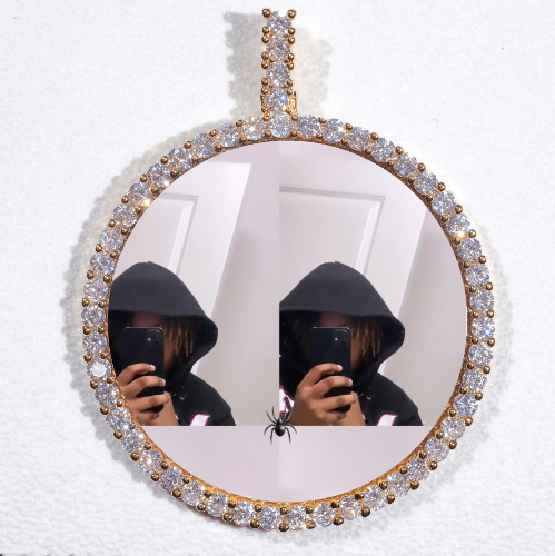 LARGE 3D CIRCLE CUSTOM PICTURE PENDANT
