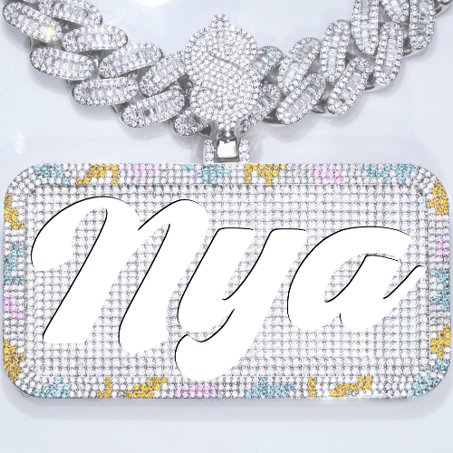 CUSTOM LETTER NECKLACE 3D COLORFUL SQUARE
