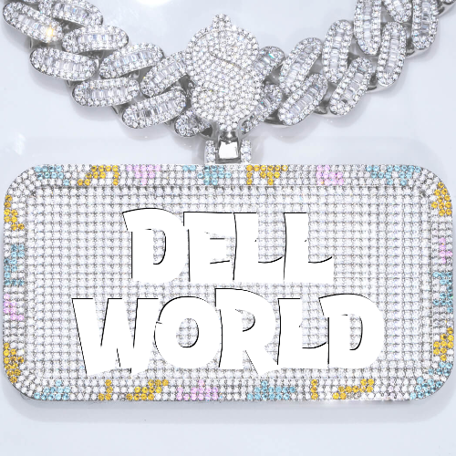 CUSTOM LETTER NECKLACE 3D COLORFUL SQUARE