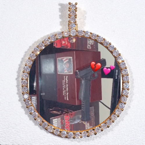 LARGE 3D CIRCLE CUSTOM PICTURE PENDANT