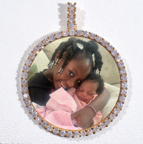 LARGE 3D CIRCLE CUSTOM PICTURE PENDANT