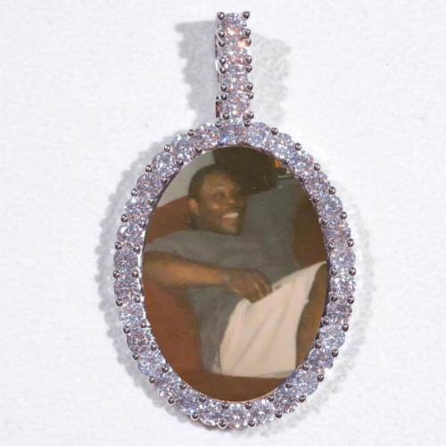 Large 3D Oval Custom Picture Pendant
