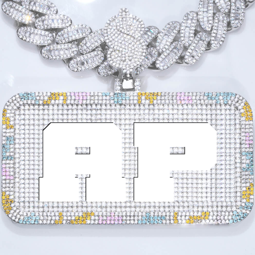 CUSTOM LETTER NECKLACE 3D COLORFUL SQUARE
