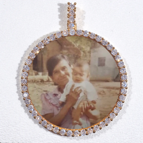 LARGE 3D CIRCLE CUSTOM PICTURE PENDANT