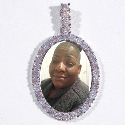 Large 3D Oval Custom Picture Pendant