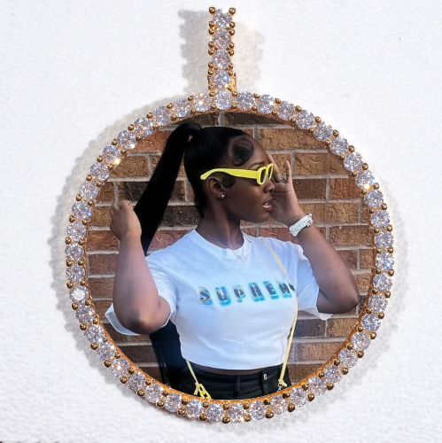 LARGE 3D CIRCLE CUSTOM PICTURE PENDANT