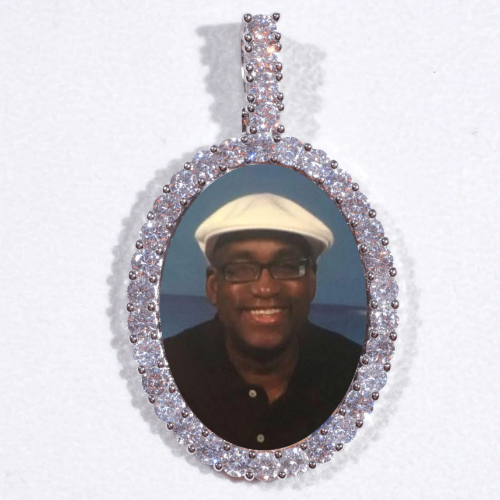 Large 3D Oval Custom Picture Pendant