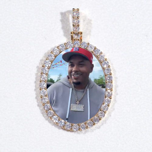 3D Oval Custom Picture Pendant