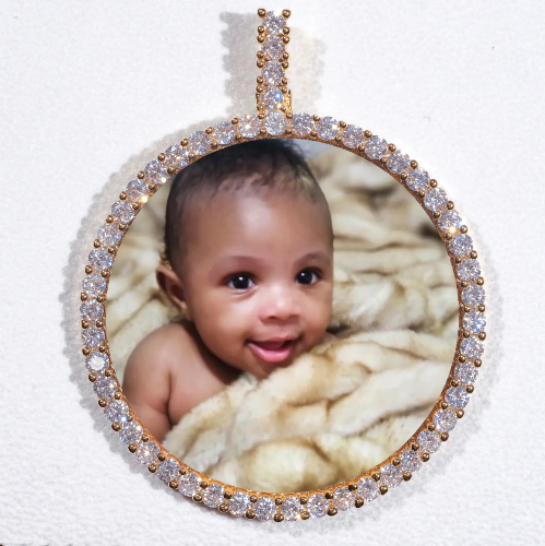 LARGE 3D CIRCLE CUSTOM PICTURE PENDANT