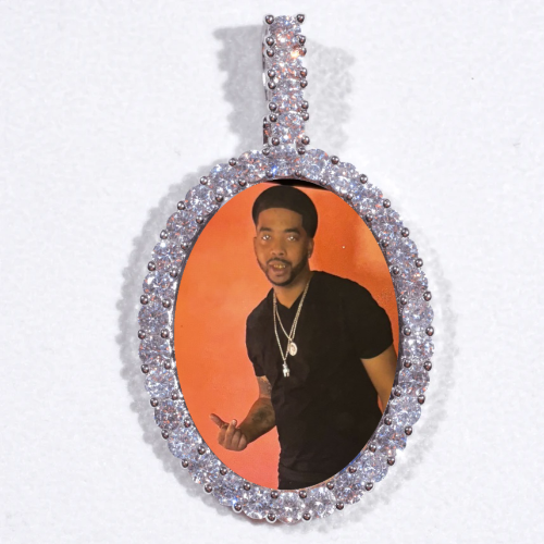 Large 3D Oval Custom Picture Pendant