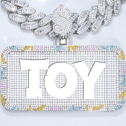CUSTOM LETTER NECKLACE 3D COLORFUL SQUARE