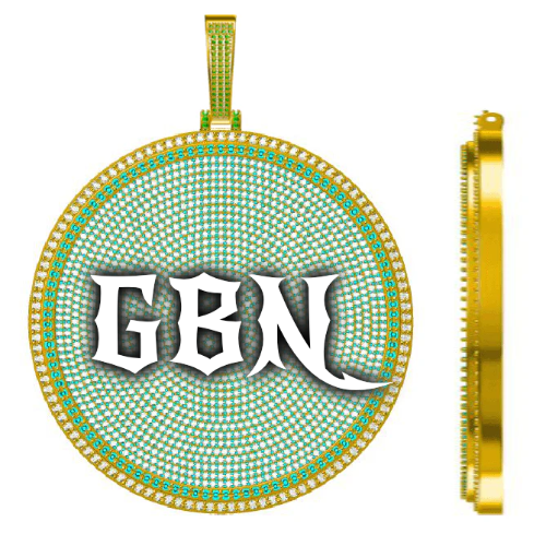 CUSTOM LETTER NECKLACE 3D BIG DISC