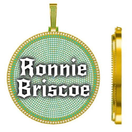 CUSTOM LETTER NECKLACE 3D BIG DISC
