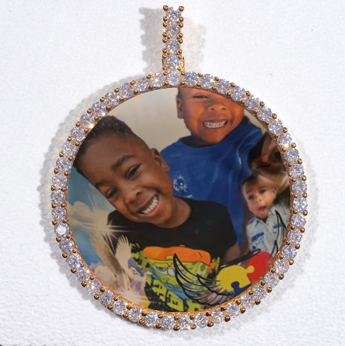 LARGE 3D CIRCLE CUSTOM PICTURE PENDANT