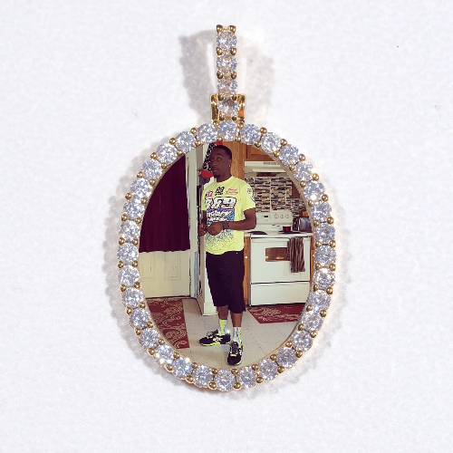 3D Oval Custom Picture Pendant
