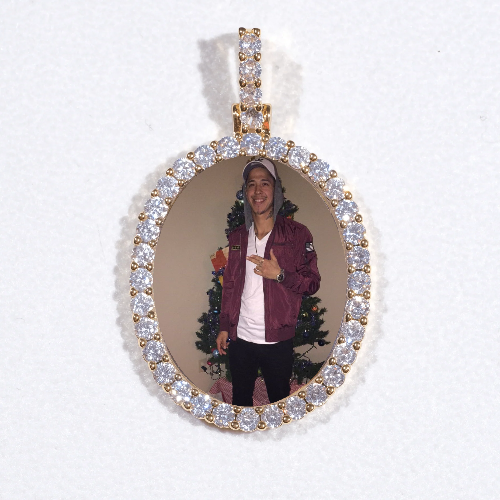 3D Oval Custom Picture Pendant