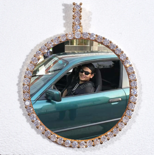 LARGE 3D CIRCLE CUSTOM PICTURE PENDANT