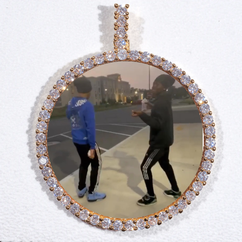 LARGE 3D CIRCLE CUSTOM PICTURE PENDANT