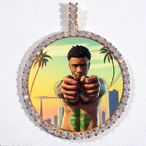 LARGE 3D CIRCLE CUSTOM PICTURE PENDANT