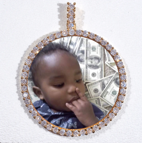 LARGE 3D CIRCLE CUSTOM PICTURE PENDANT