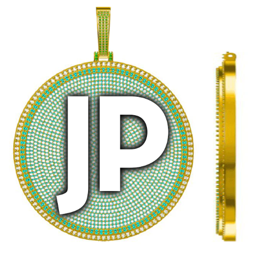 CUSTOM LETTER NECKLACE 3D BIG DISC