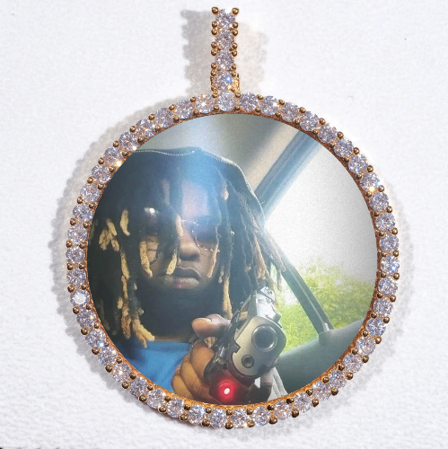 LARGE 3D CIRCLE CUSTOM PICTURE PENDANT