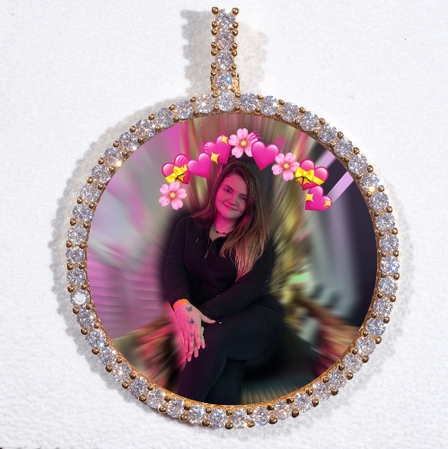 LARGE 3D CIRCLE CUSTOM PICTURE PENDANT