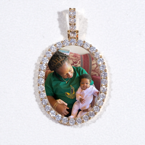 3D Oval Custom Picture Pendant