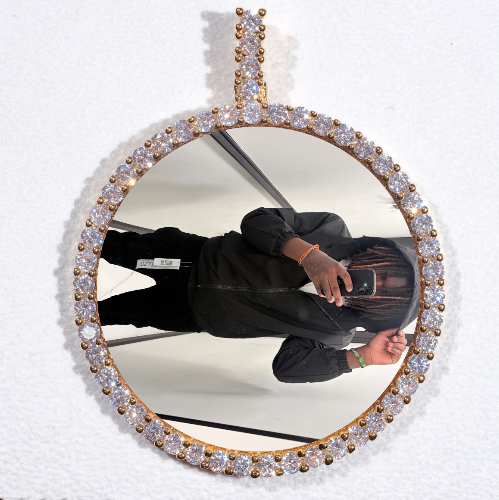 LARGE 3D CIRCLE CUSTOM PICTURE PENDANT