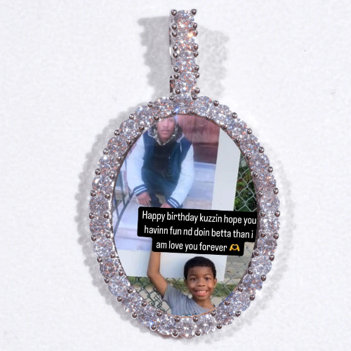 Large 3D Oval Custom Picture Pendant
