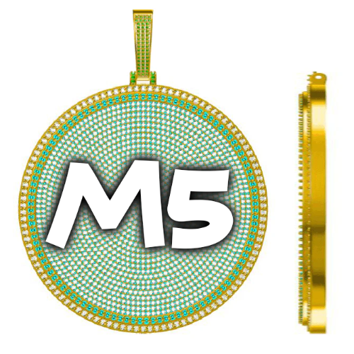 CUSTOM LETTER NECKLACE 3D BIG DISC