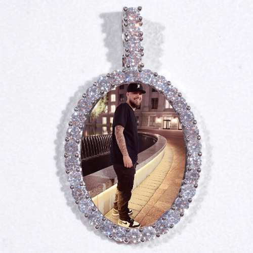 Large 3D Oval Custom Picture Pendant