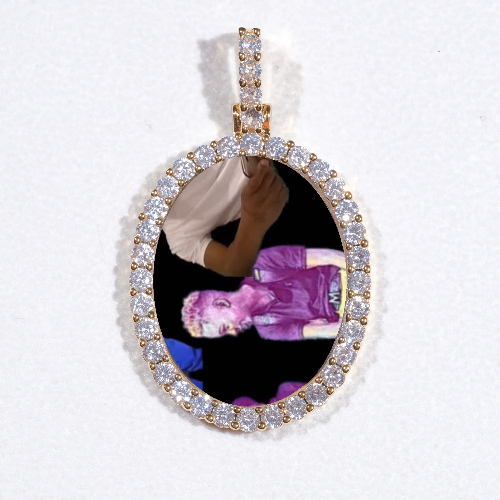 3D Oval Custom Picture Pendant
