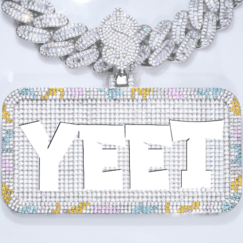 CUSTOM LETTER NECKLACE 3D COLORFUL SQUARE