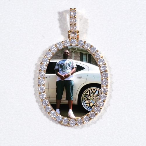 3D Oval Custom Picture Pendant