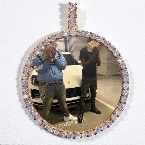 LARGE 3D CIRCLE CUSTOM PICTURE PENDANT