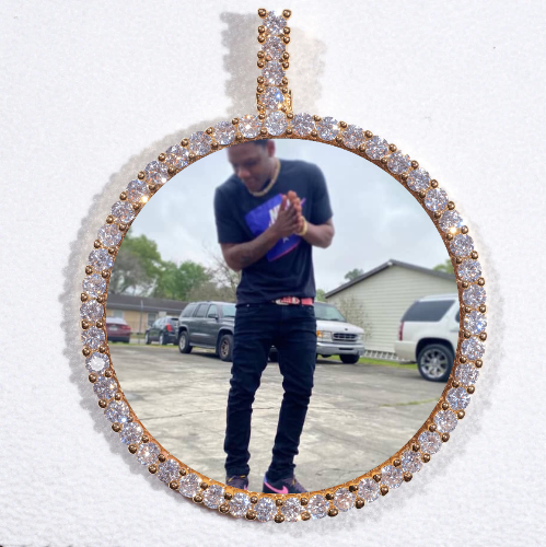 LARGE 3D CIRCLE CUSTOM PICTURE PENDANT