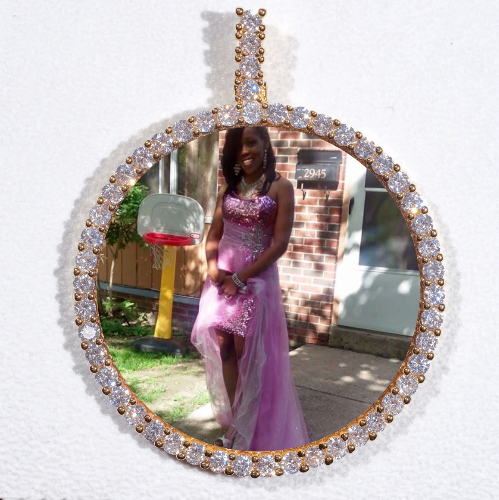 LARGE 3D CIRCLE CUSTOM PICTURE PENDANT
