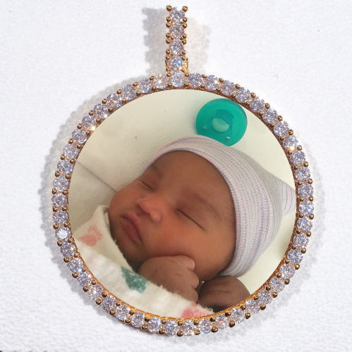 LARGE 3D CIRCLE CUSTOM PICTURE PENDANT