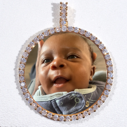 LARGE 3D CIRCLE CUSTOM PICTURE PENDANT
