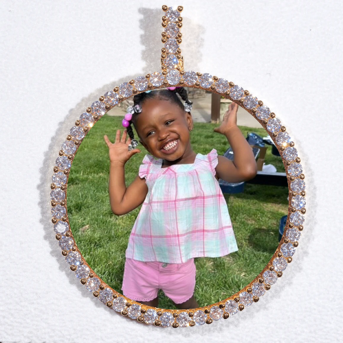 LARGE 3D CIRCLE CUSTOM PICTURE PENDANT