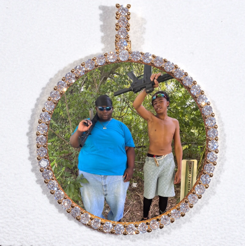 LARGE 3D CIRCLE CUSTOM PICTURE PENDANT