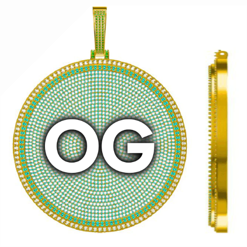 CUSTOM LETTER NECKLACE 3D BIG DISC