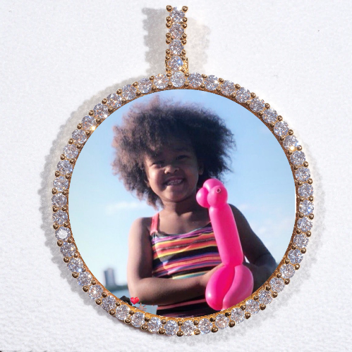 LARGE 3D CIRCLE CUSTOM PICTURE PENDANT