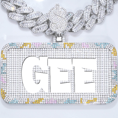 CUSTOM LETTER NECKLACE 3D COLORFUL SQUARE