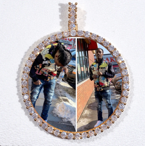 LARGE 3D CIRCLE CUSTOM PICTURE PENDANT