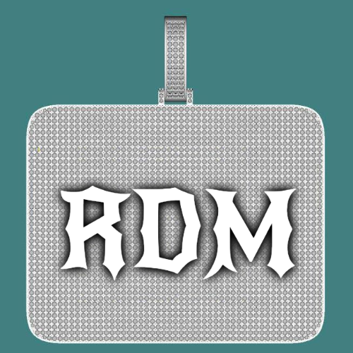 CUSTOM LETTER NECKLACE 3D BIG SQUARE